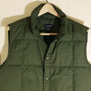"Army" Green Mens Lands End Goose Down Puffer Vest